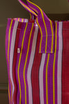 Red & Purple Striped Recycled Tote Bag