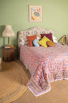 Apricot & Lavender Floral Quilt