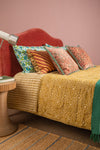 Mustard Yellow Block Print Cotton Quilt