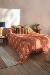 Terracotta Block Print Cotton Quilt (read description)