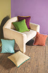 Ecru Block Colour Cotton Cushion Cover