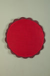 Crimson Round Block Colour Cotton Cushion Cover