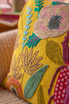 Beetle Embroidered Cushion Cover