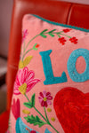 Love Birds Embroidered Cushion Cover