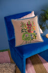 Foxglove Embroidered Cushion Cover