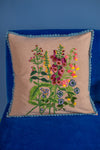 Foxglove Embroidered Cushion Cover