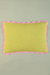 Wild Lime Rectangular Block Colour Cotton Cushion Cover