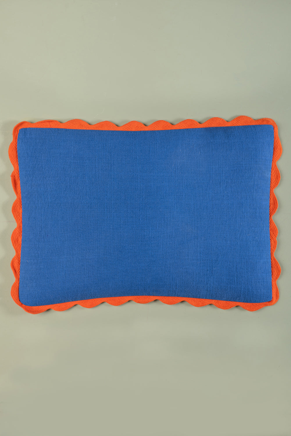 Navy Rectangular Block Colour Cotton Cushion Cover