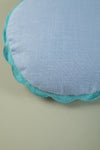 Baby Blue Round Block Colour Cotton Cushion Cover