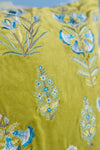 Sage Green Velvet Botanical Embroidered Cushion Cover
