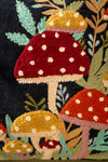 Black Embroidered Toadstools Cushion Cover