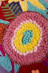 Multicoloured Embroidered Abstract Floral Cushion Cover