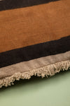 Whiskey Brown Stripe Block Print Cushion Cover