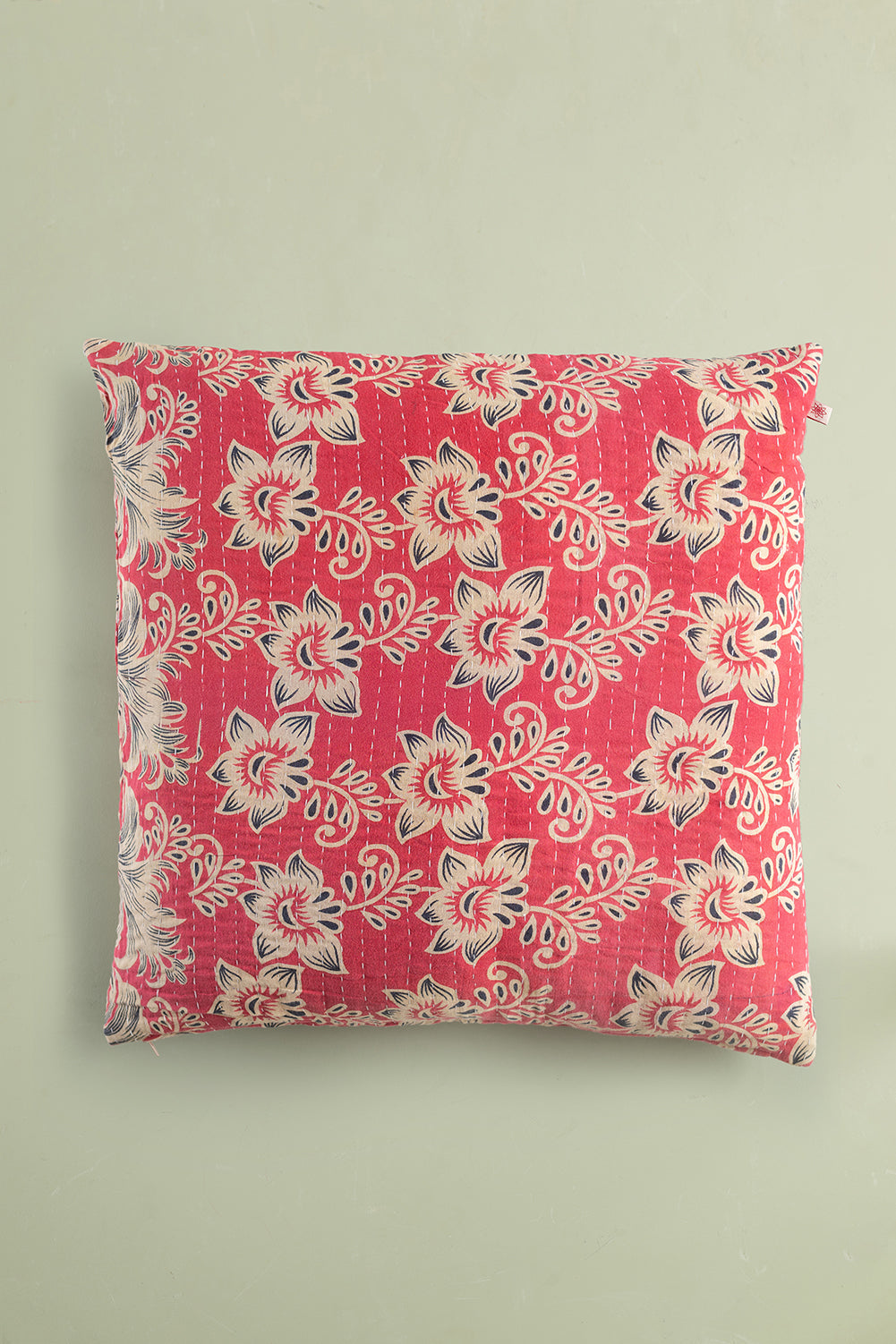 vintage kantha cushion