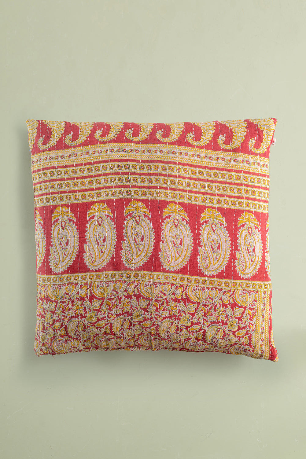 vintage kantha cushion