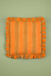 Orange & Gold Block Print Cotton Cushion Cover
