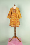 Elizabeth Mustard & Red Hand Block Printed Cotton Tunic