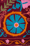 Red Suzani Embroidered Velvet Jacket - 01