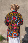 Black Suzani Embroidered Velvet Jacket - 19
