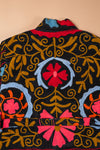 Black Suzani Embroidered Velvet Jacket - 19