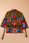 Black Suzani Embroidered Velvet Jacket - 19