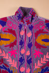 Purple Suzani Embroidered Velvet Jacket - 26