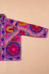 Purple Suzani Embroidered Velvet Jacket - 26