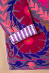 Purple Suzani Embroidered Velvet Jacket - 26