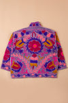 Purple Suzani Embroidered Velvet Jacket - 26