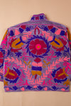 Purple Suzani Embroidered Velvet Jacket - 26