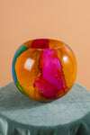 Marble Finish Glass Hurricane Vase