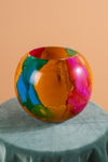 Marble Finish Glass Hurricane Vase