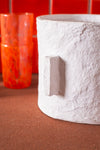 White Katran Pot with Lid