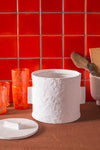 White Katran Pot with Lid