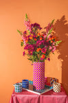 Pink & Orange Mosaic Glass Vase