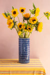 Blue Mosaic Glass Vase