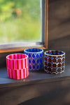 Bright Tones Trio of Mosaic Glass Votives