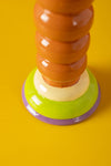 Orange & Green Hand Painted Wooden Candle Holder