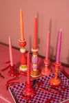 'Sunrise' Set of Six Twisted Dinner Candles