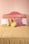 Red Kantha Covered Double Headboard