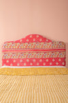 Red Kantha Covered Double Headboard