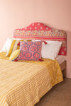 Red Kantha Covered Double Headboard