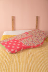Red Kantha Covered Double Headboard