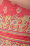 Red Kantha Covered Double Headboard
