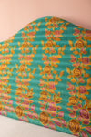 Blue & Yellow Kantha Covered Double Headboard