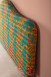 Blue & Yellow Kantha Covered Double Headboard