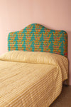 Blue & Yellow Kantha Covered Double Headboard