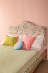 Cream Floral Kantha Covered Double Headboard
