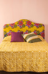 Yellow Kantha Covered Double Headboard
