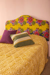 Yellow Kantha Covered Double Headboard